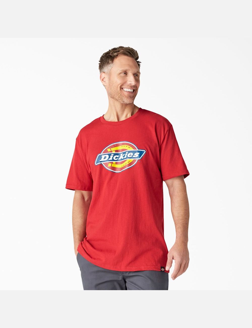 Camiseta Dickies Logo Estampadas Hombre Rojas | 3947850-PG