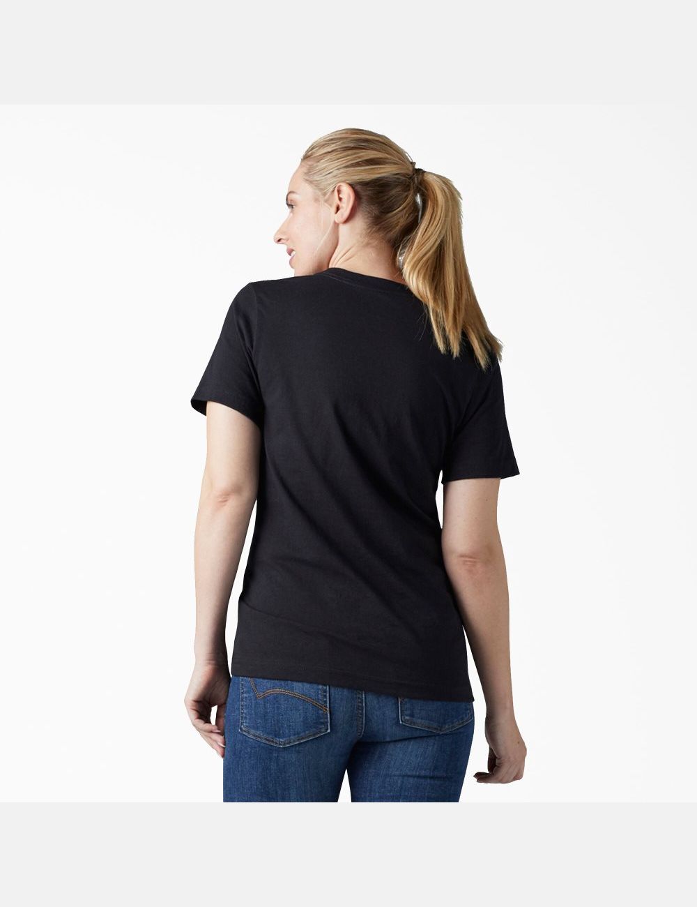 Camiseta Dickies Logo Estampadas Mujer Negras | 8572361-PG