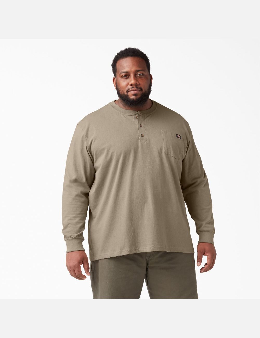 Camiseta Dickies Long Sleeve Heavyweight Henley Hombre Marrones | 2048715-HT