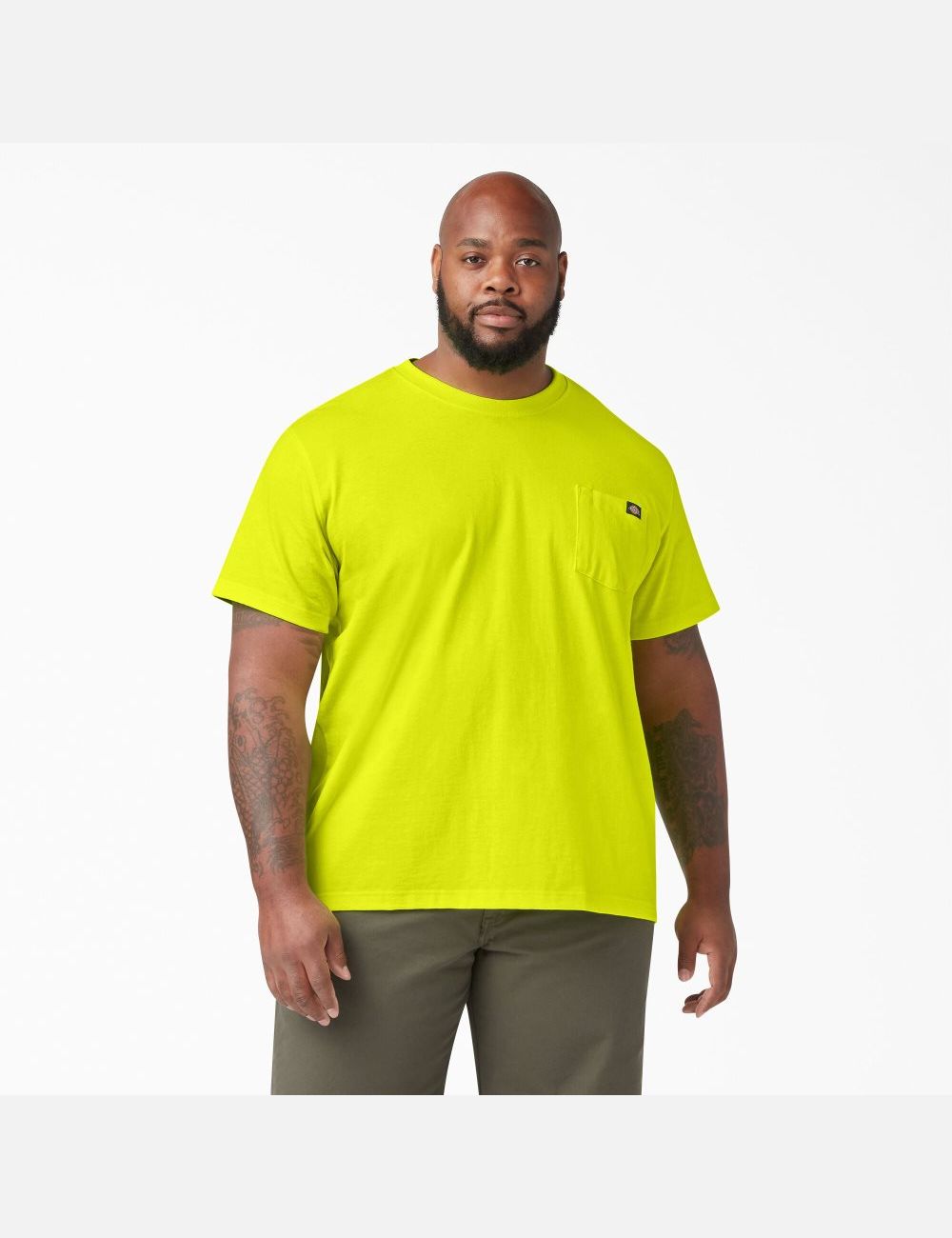 Camiseta Dickies Neon Corta Sleeve Heavyweight Hombre Amarillo Claro | 3548761-BJ