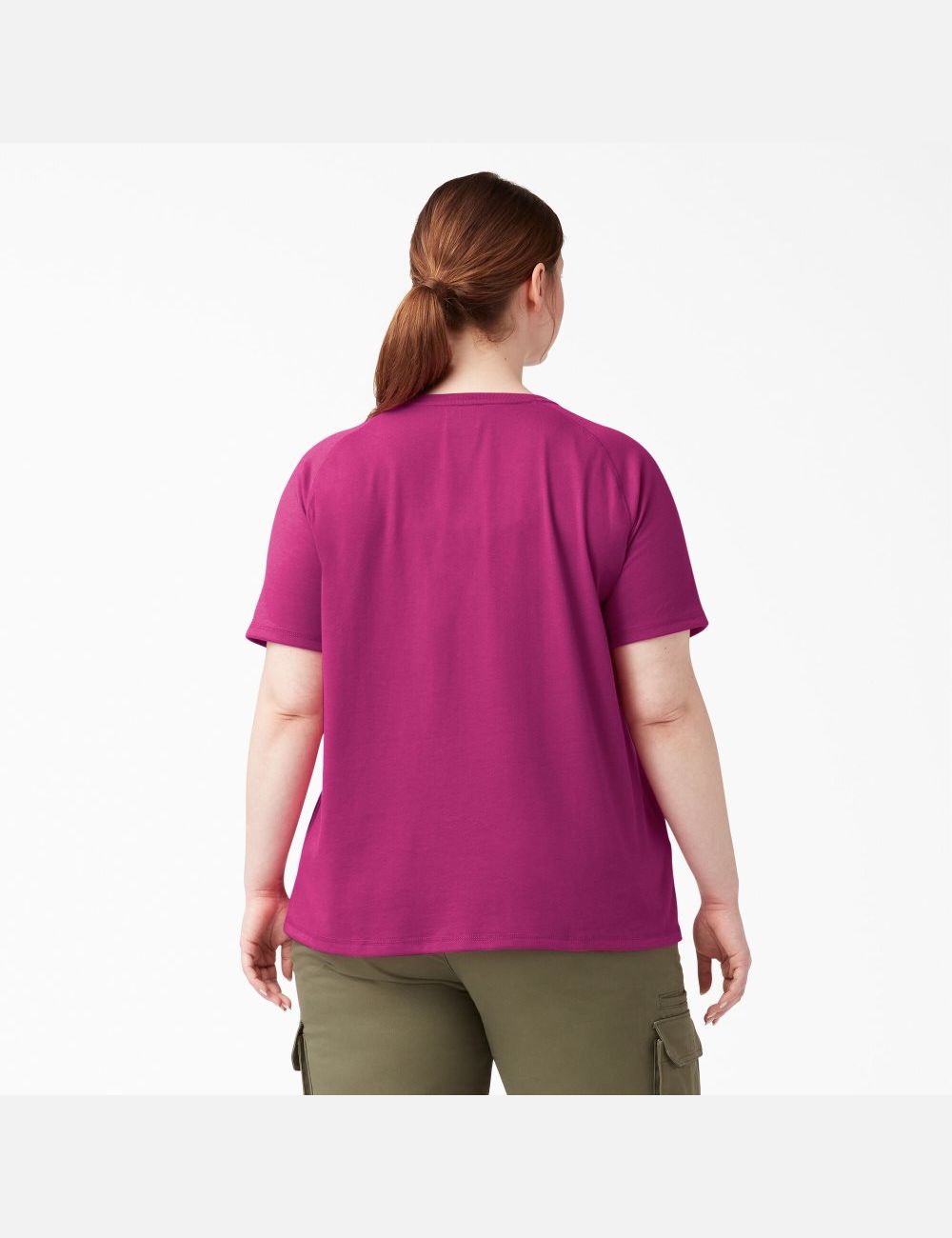 Camiseta Dickies Plus Cooling Corta Sleeve Mujer Fucsia | 1529604-VM