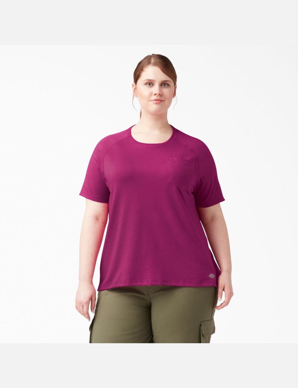 Camiseta Dickies Plus Cooling Corta Sleeve Mujer Fucsia | 1529604-VM