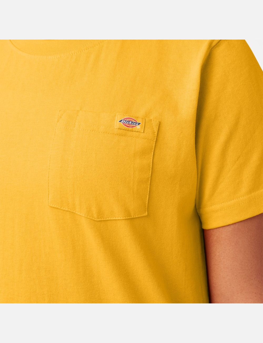 Camiseta Dickies Plus Heavyweight Corta Sleeve Mujer Amarillo | 0765914-KR