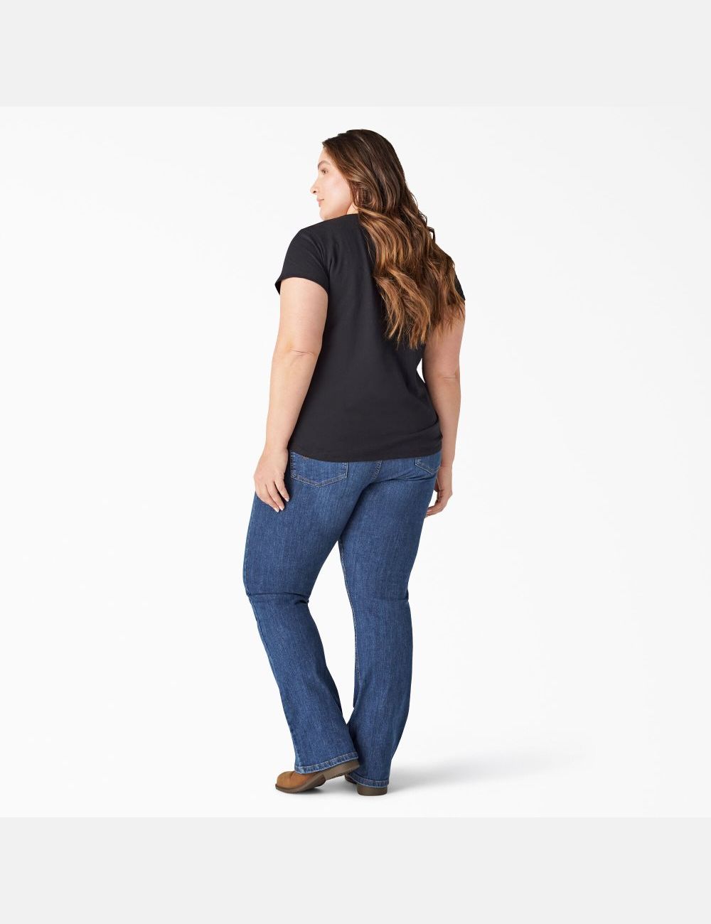 Camiseta Dickies Plus Heavyweight Corta Sleeve Mujer Negras | 3759624-WS