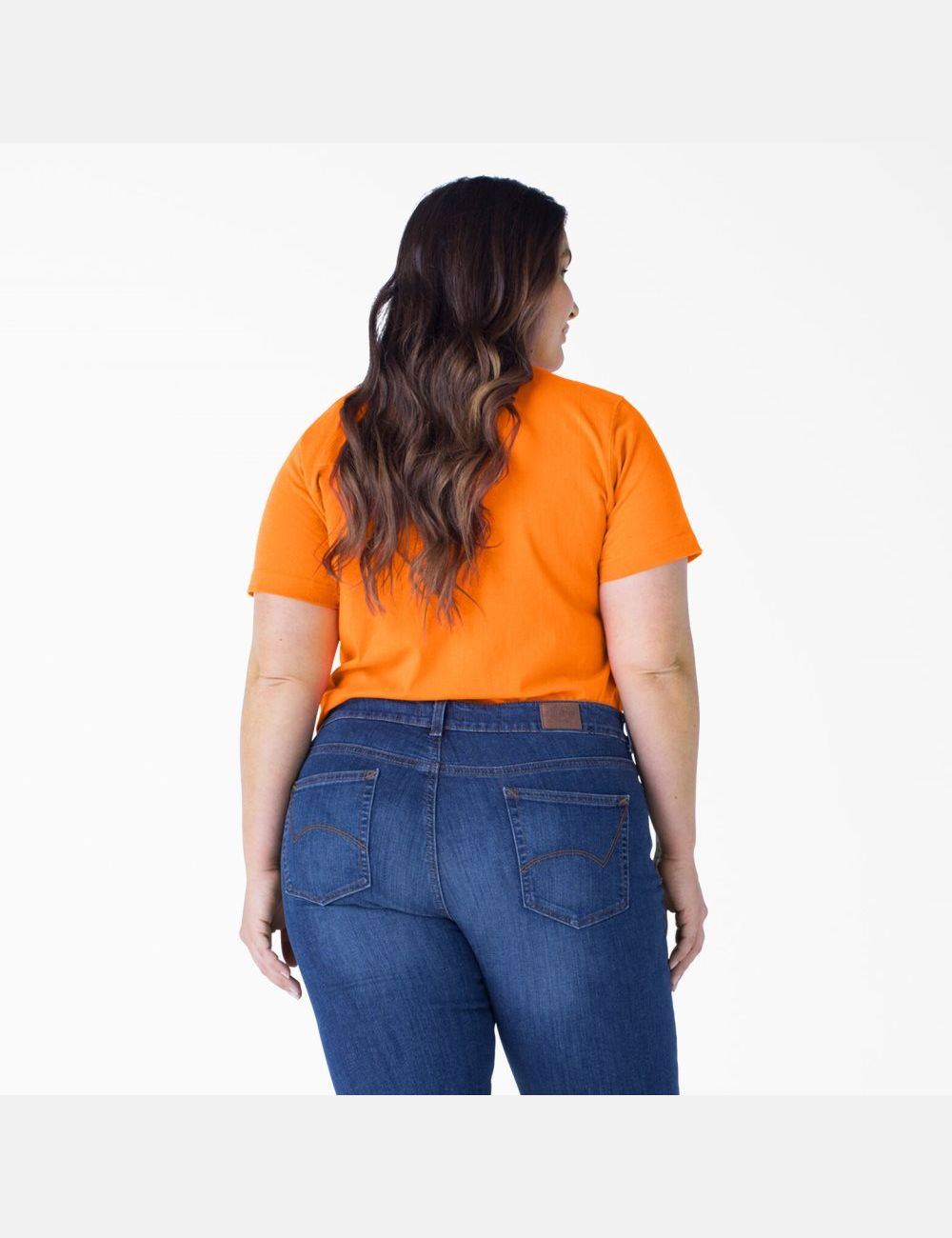 Camiseta Dickies Plus Heavyweight Corta Sleeve Mujer Naranjas | 5469817-BU