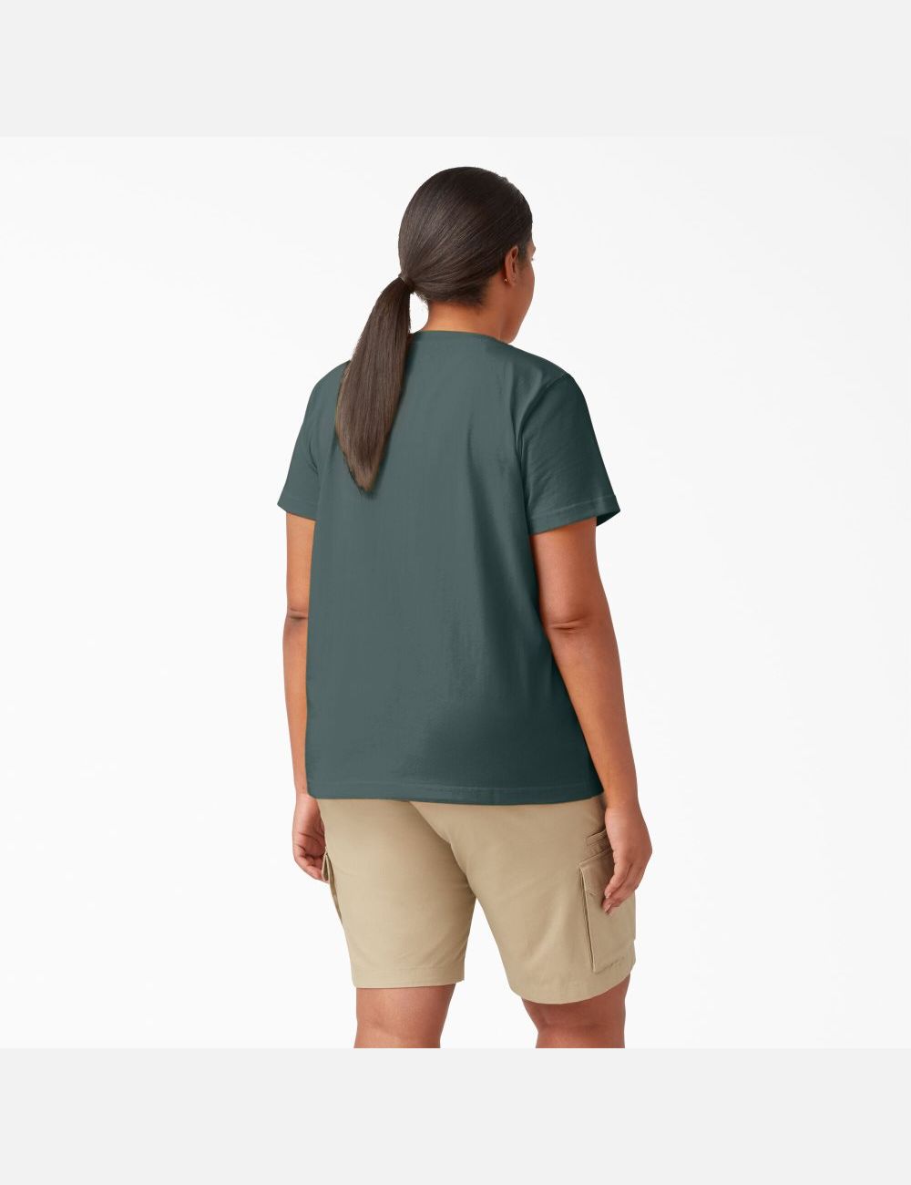 Camiseta Dickies Plus Heavyweight Corta Sleeve Mujer Verde | 6872390-TZ