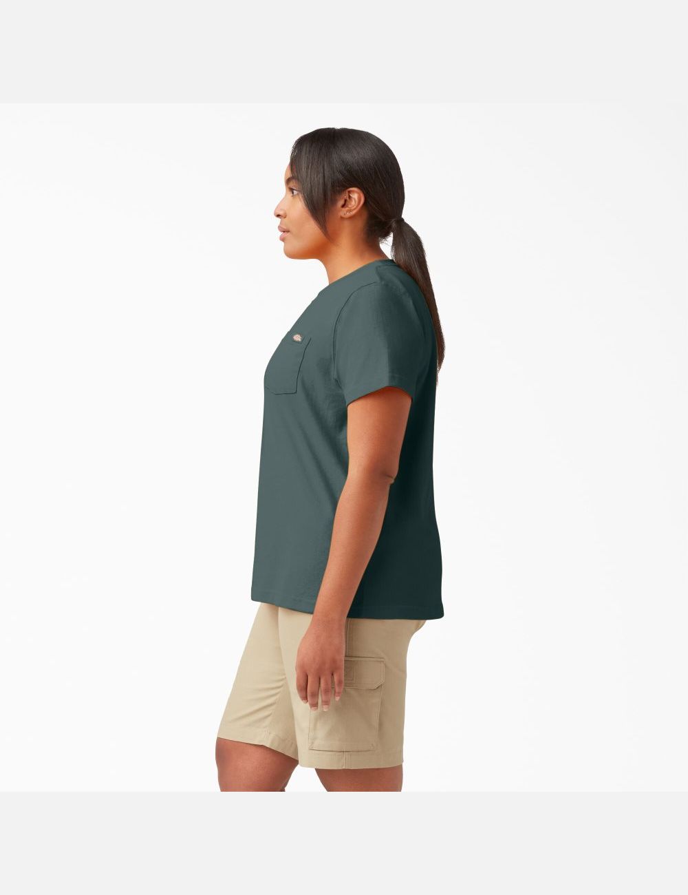 Camiseta Dickies Plus Heavyweight Corta Sleeve Mujer Verde | 6872390-TZ