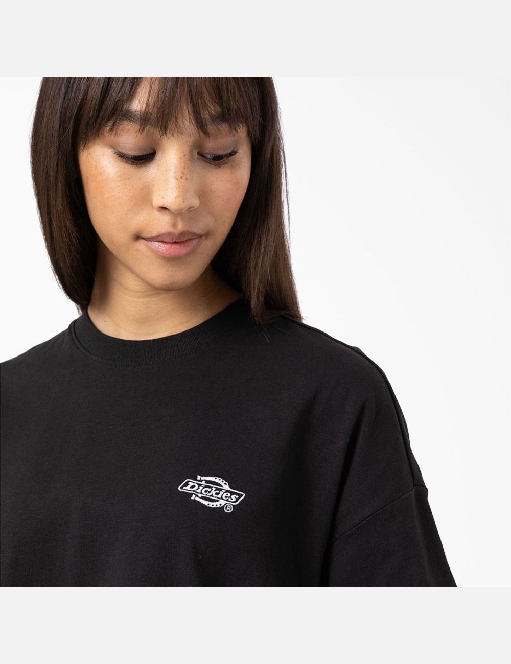 Camiseta Dickies Summerdale Corta Sleeve Mujer Negras | 6718340-TV