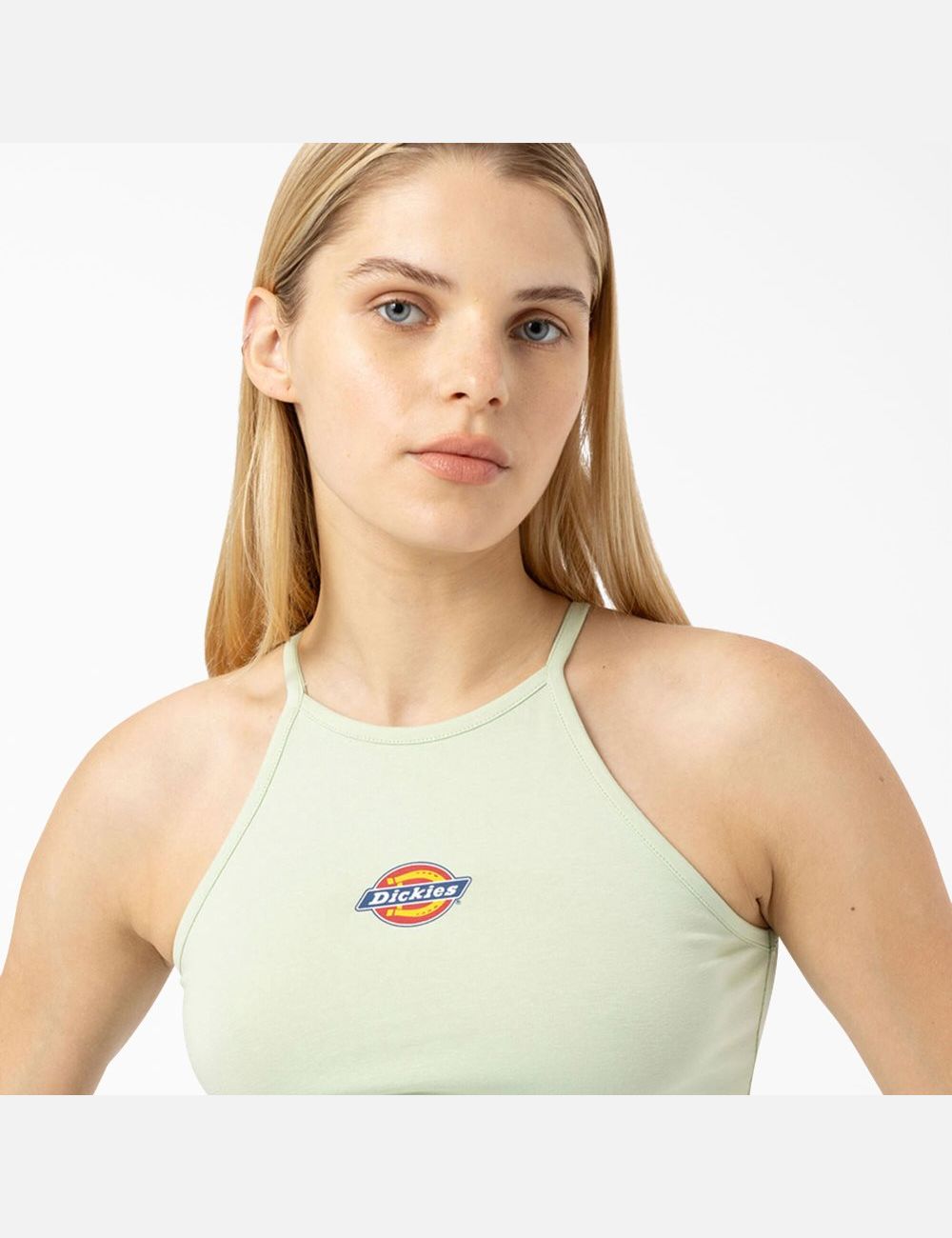 Camiseta Tirantes Dickies Chain Lake Cropped Mujer Verde | 8340175-CV