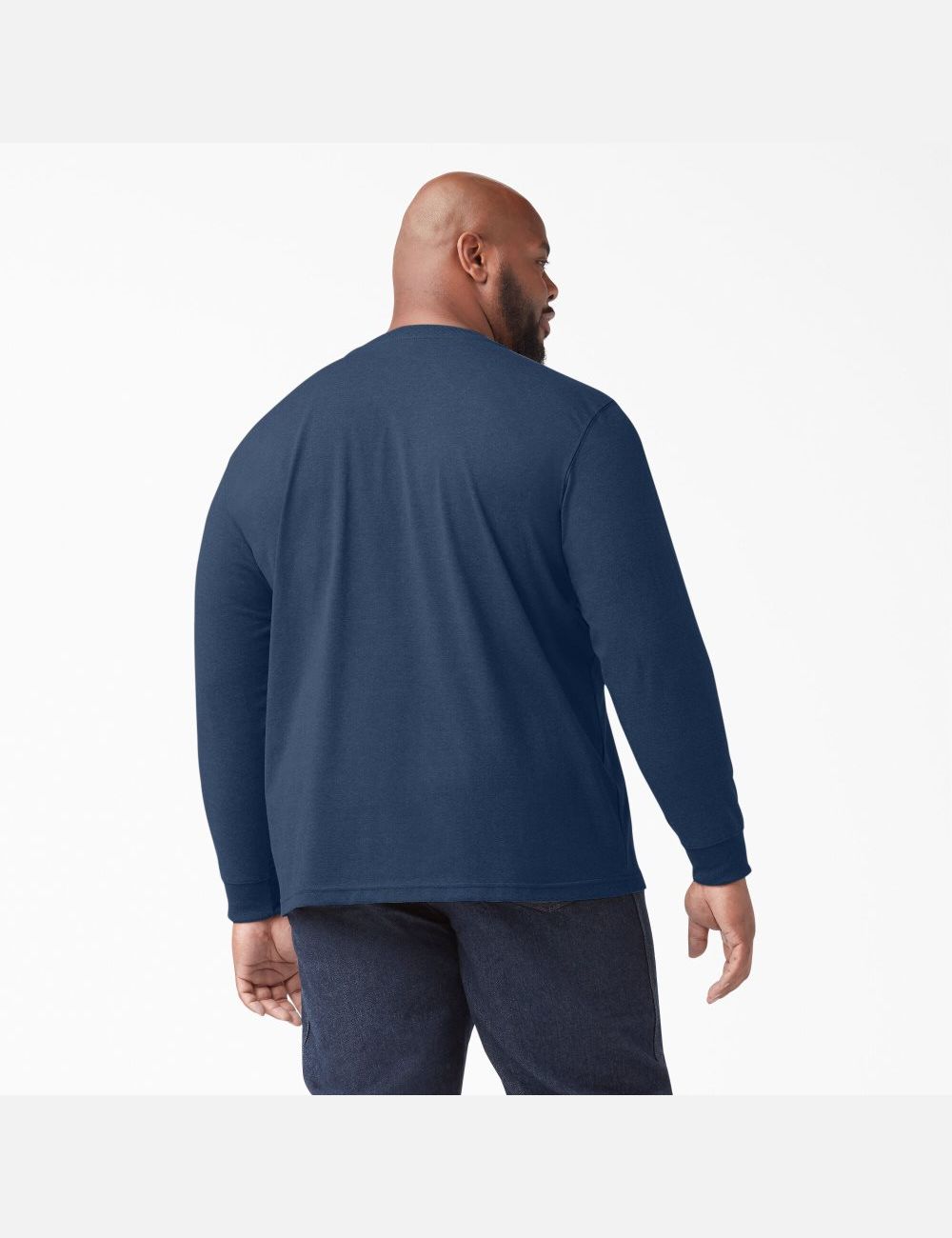 Long Sleeve Dickies Heathered Heavyweight Henley T-Shirt Hombre Azul Marino | 1437862-EY