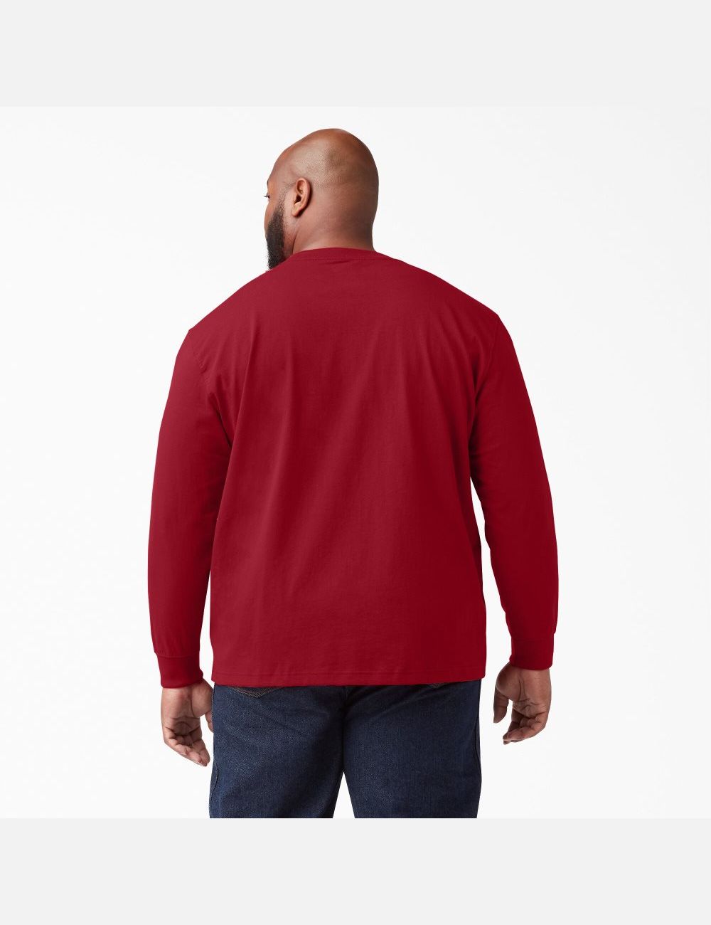 Long Sleeve Dickies Heavyweight Crew Neck T-Shirt Hombre Rojas | 4520678-AE