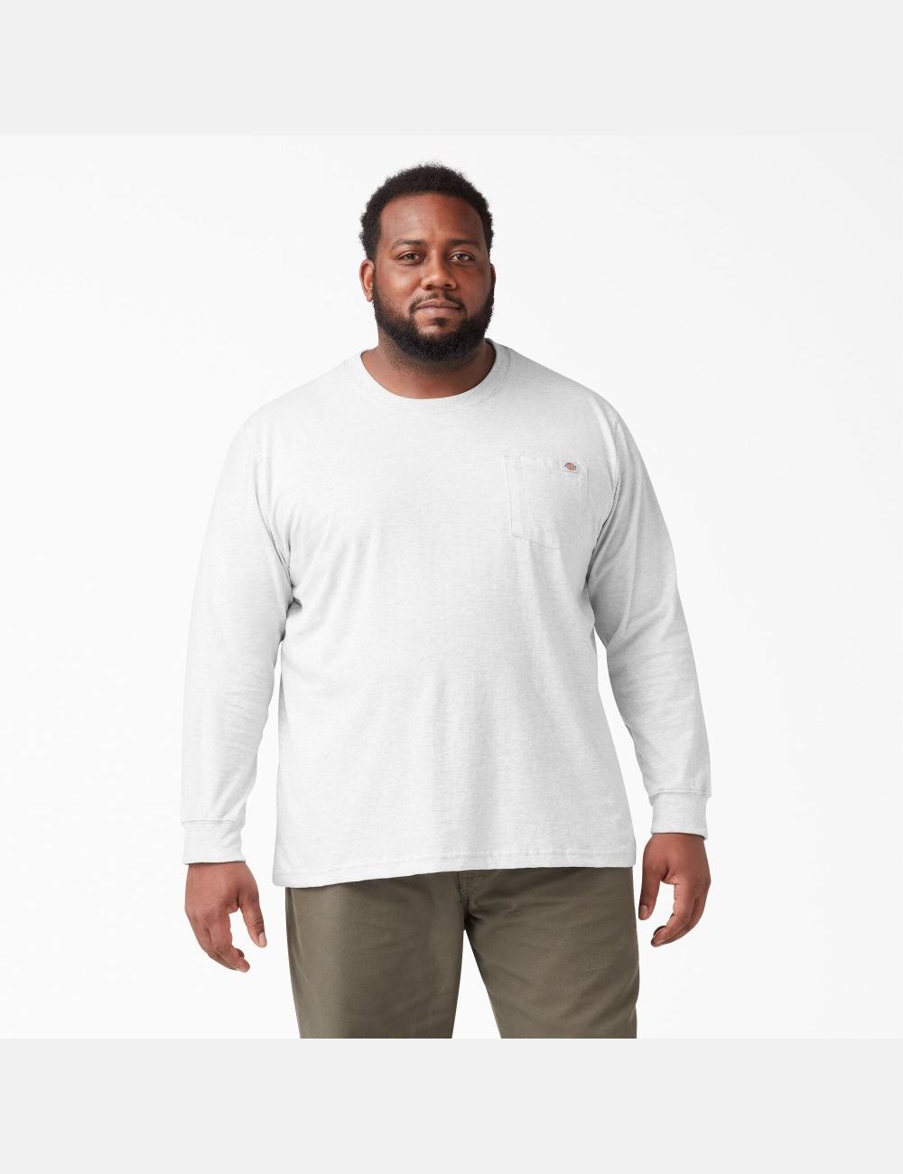 Long Sleeve Dickies Heavyweight Crew Neck T-Shirt Hombre Gris | 5024613-TN