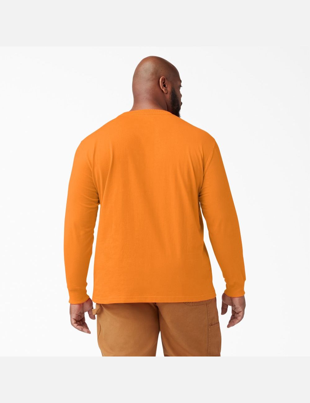 Long Sleeve Dickies Heavyweight Crew Neck T-Shirt Hombre Naranjas | 6974512-LO