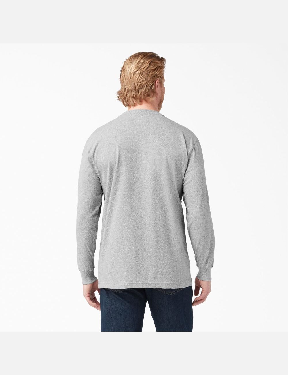 Long Sleeve Dickies Heavyweight Crew Neck T-Shirt Hombre Gris | 7259046-MC