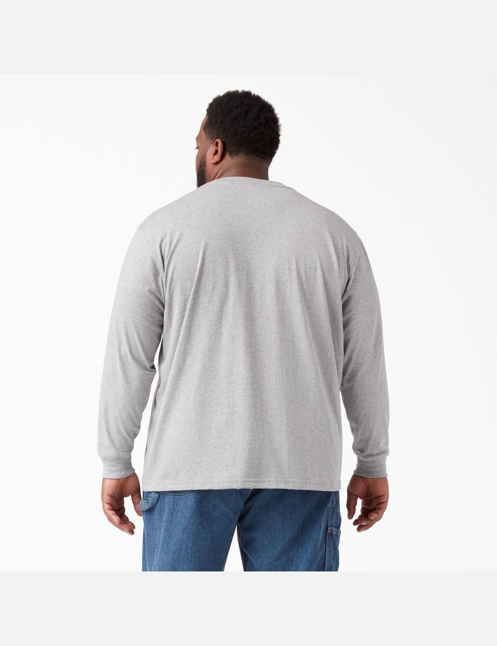 Long Sleeve Dickies Heavyweight Crew Neck T-Shirt Hombre Gris | 7259046-MC