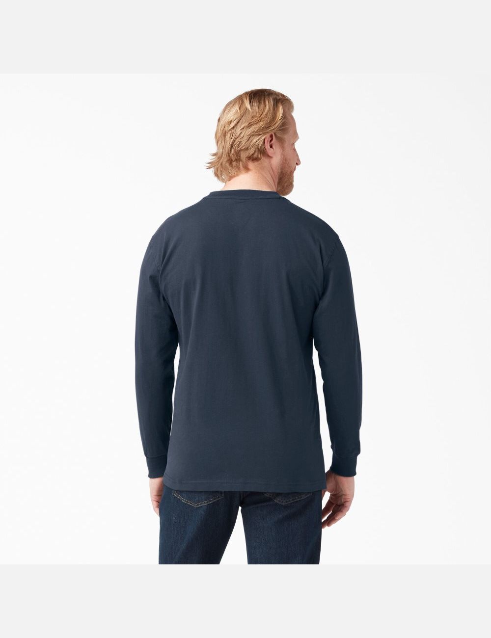 Long Sleeve Dickies Heavyweight Crew Neck T-Shirt Hombre Azul Marino | 8725341-IE