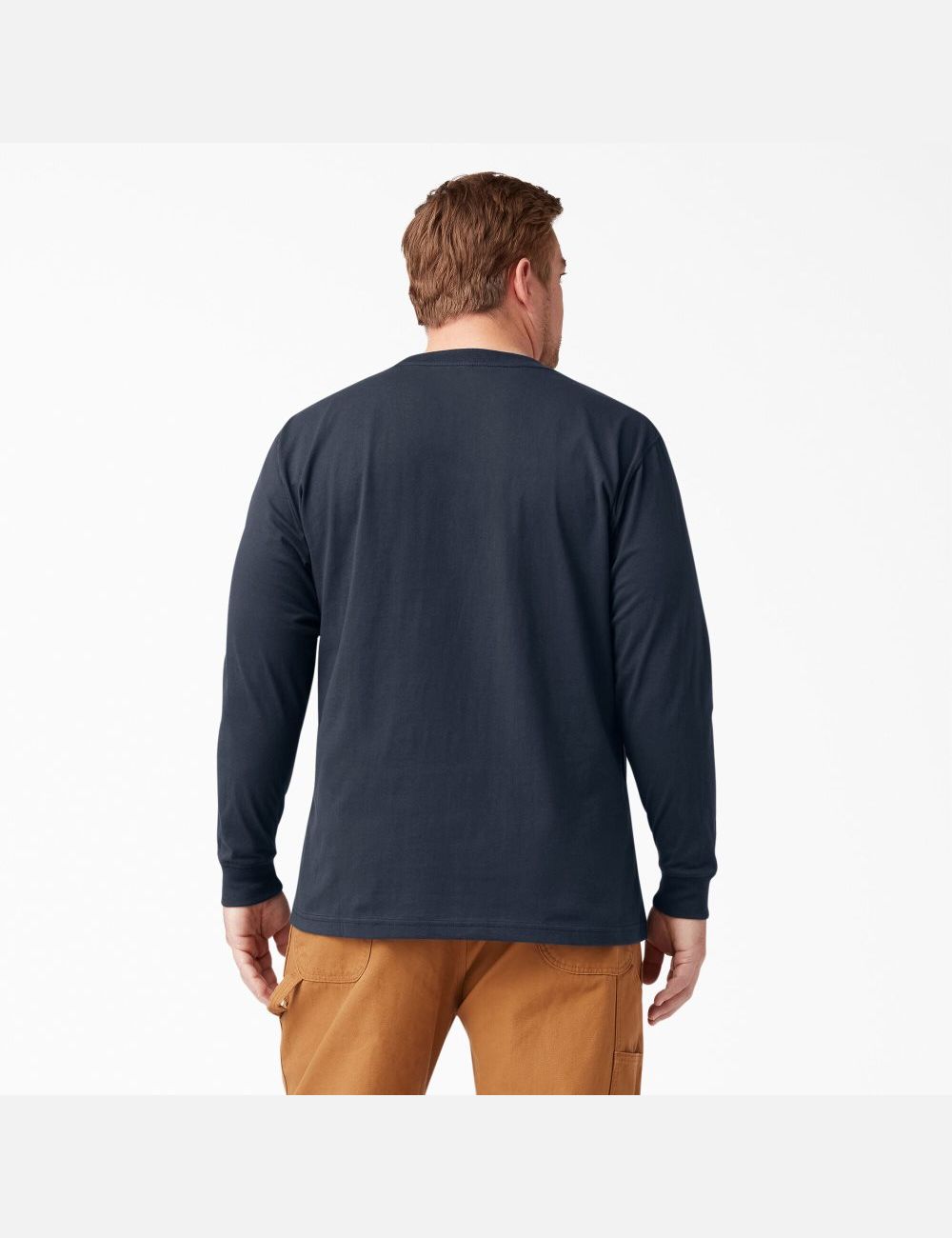 Long Sleeve Dickies Heavyweight Crew Neck T-Shirt Hombre Azul Marino | 8725341-IE