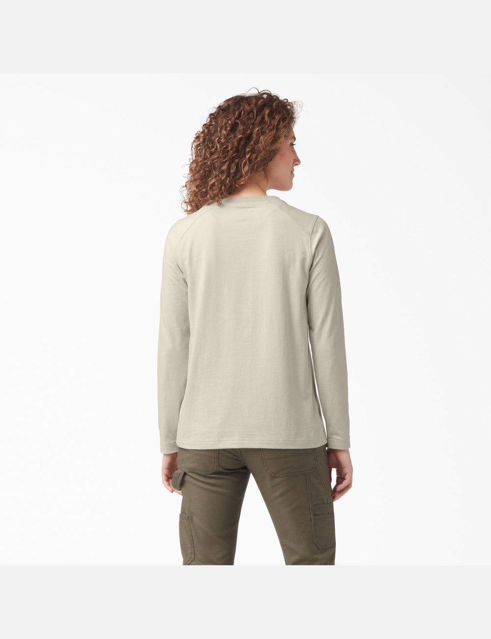 Long Sleeve Dickies Heavyweight Henley Mujer Beige | 6804712-QJ