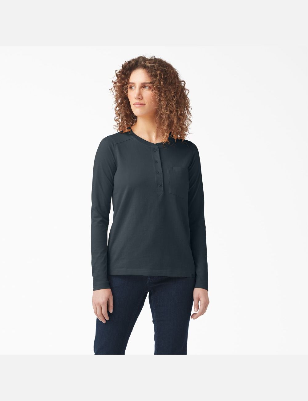 Long Sleeve Dickies Heavyweight Henley Mujer Multicolor | 7158036-ST