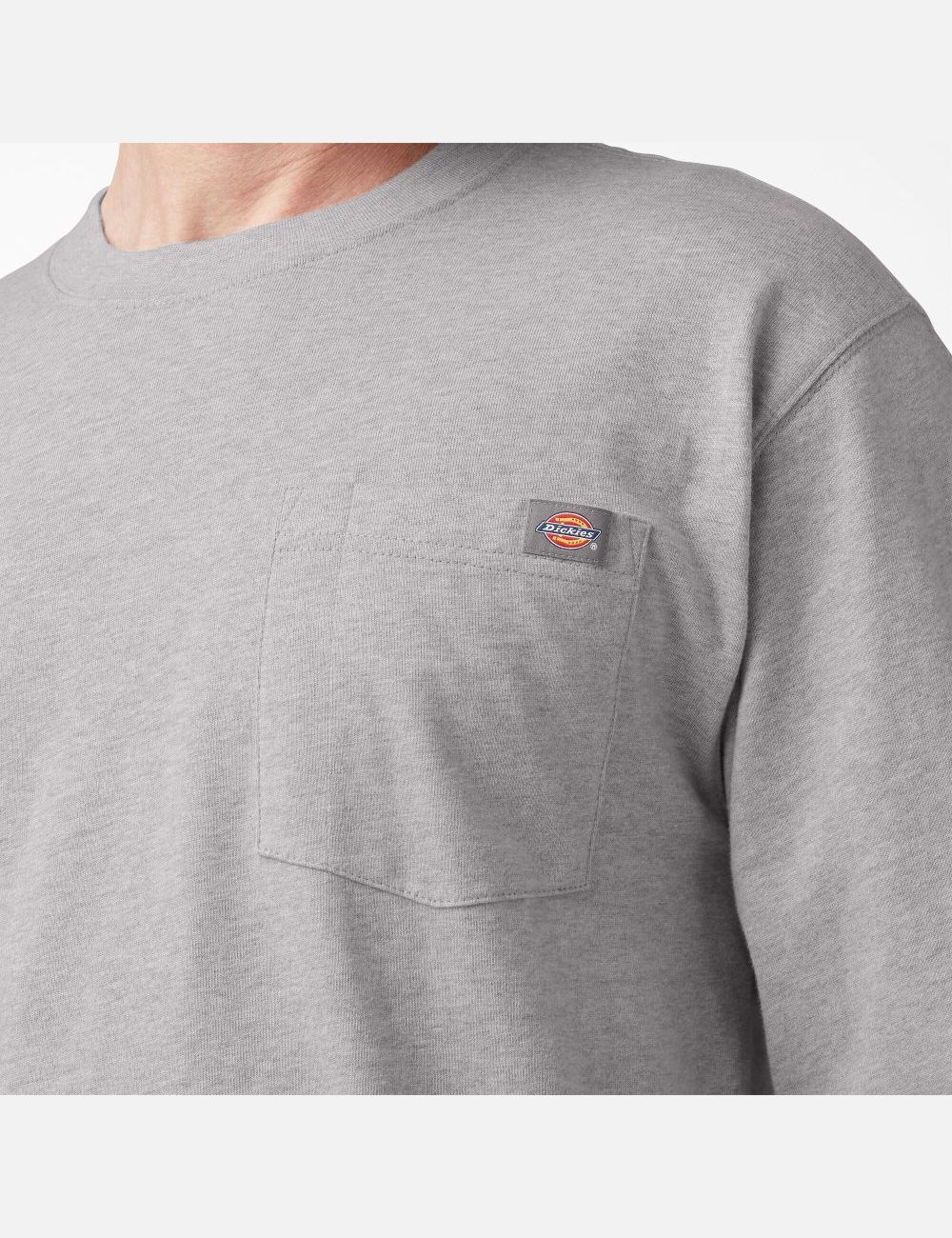 Long Sleeve Dickies Logo Estampadas T-Shirt Hombre Gris | 1769425-BM