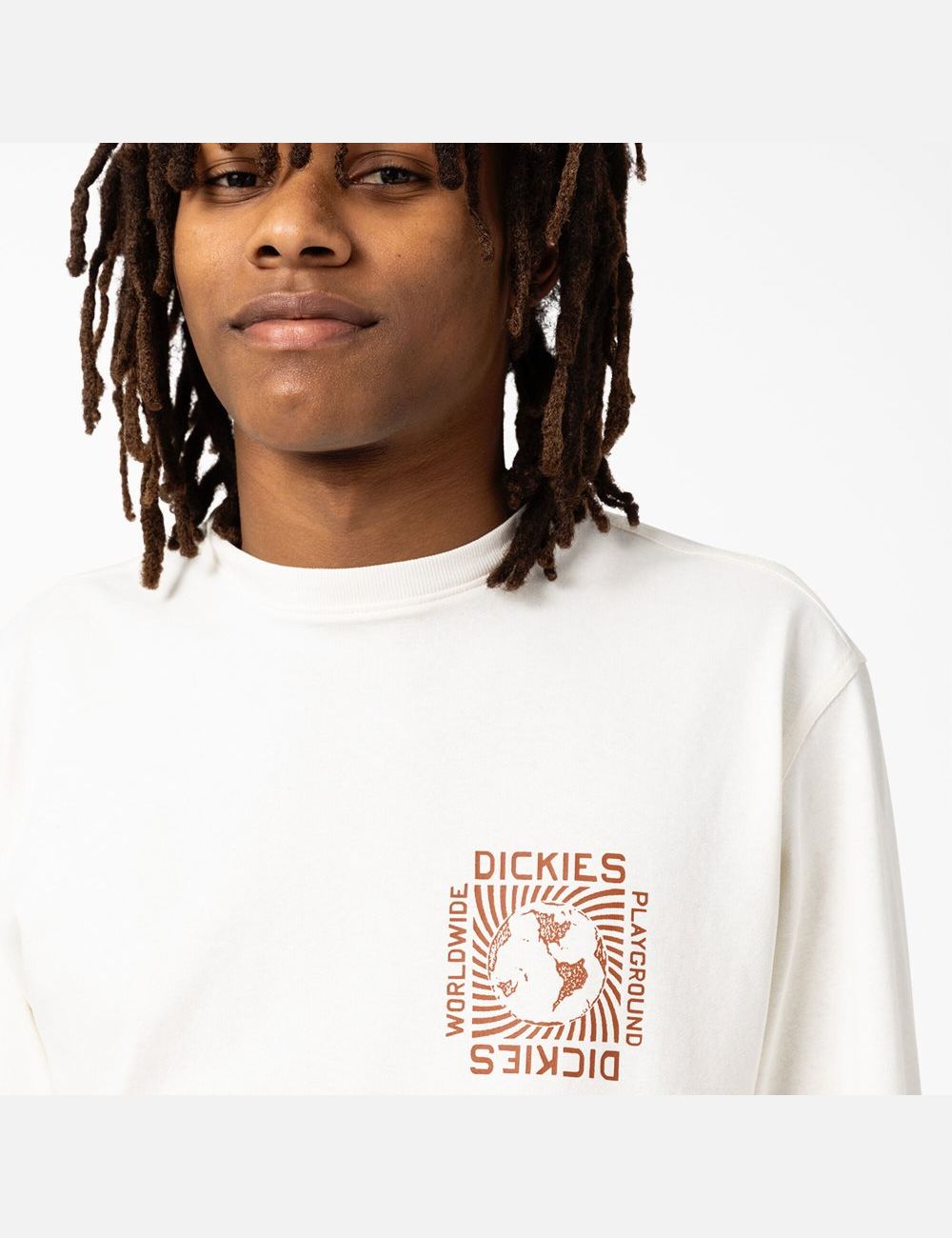 Long Sleeve Dickies Marbury T-Shirt Hombre Blancas | 3985604-BC