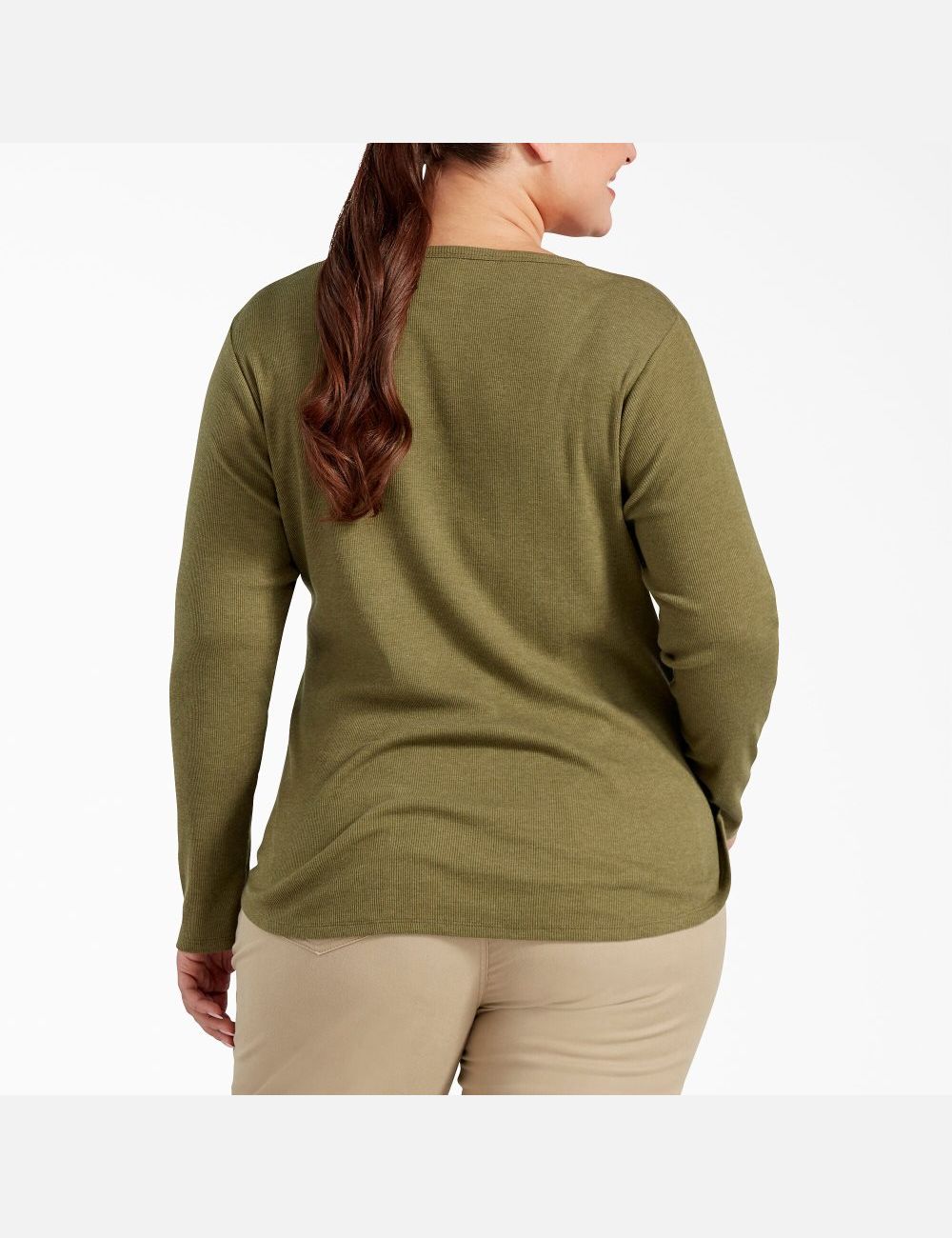 Long Sleeve Dickies Plus Henley Shirt Mujer Verde Oliva | 4860753-TE