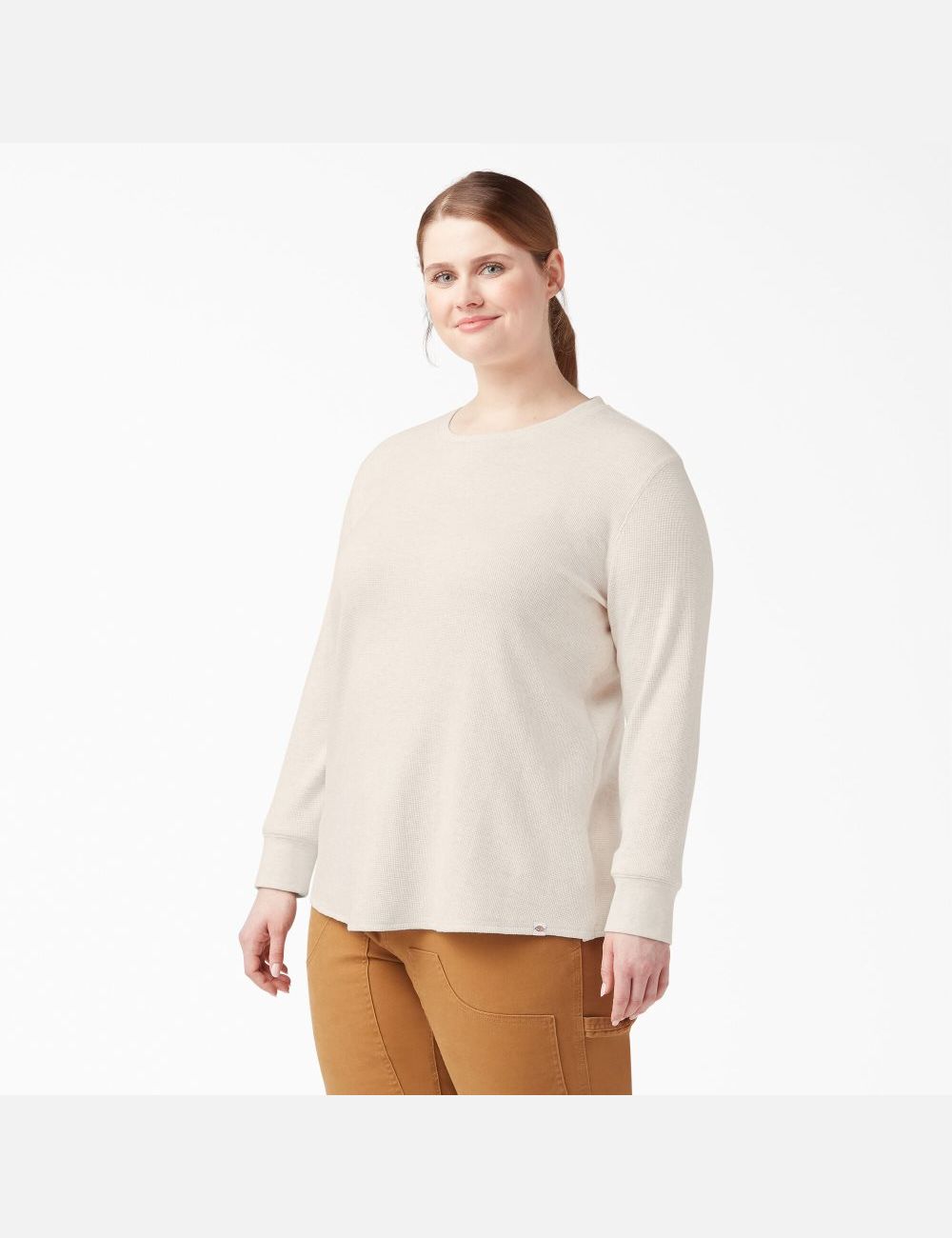 Long Sleeve Dickies Plus Thermal Shirt Mujer Beige | 2415870-SU