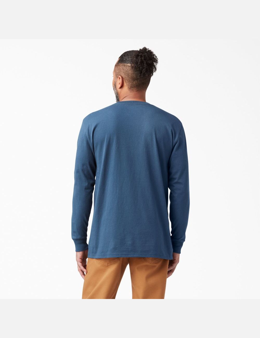 Long Sleeve Dickies Regular Fit Icon Estampadas T-Shirt Hombre Azules | 9274056-ZR