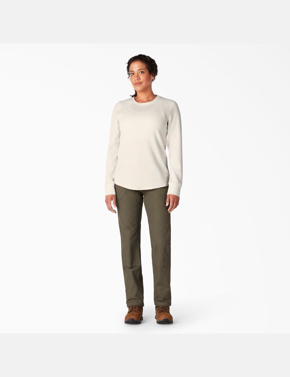 Long Sleeve Dickies Thermal Shirt Mujer Beige | 6274950-VO