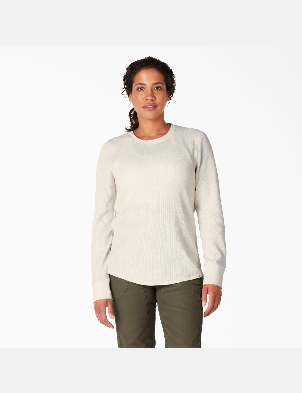 Long Sleeve Dickies Thermal Shirt Mujer Beige | 6274950-VO