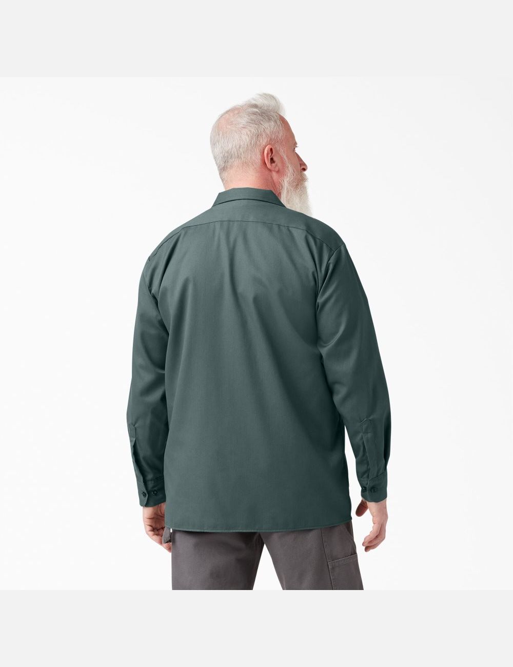 Long Sleeve Dickies Trabajo Shirt Hombre Verde | 3968702-JI