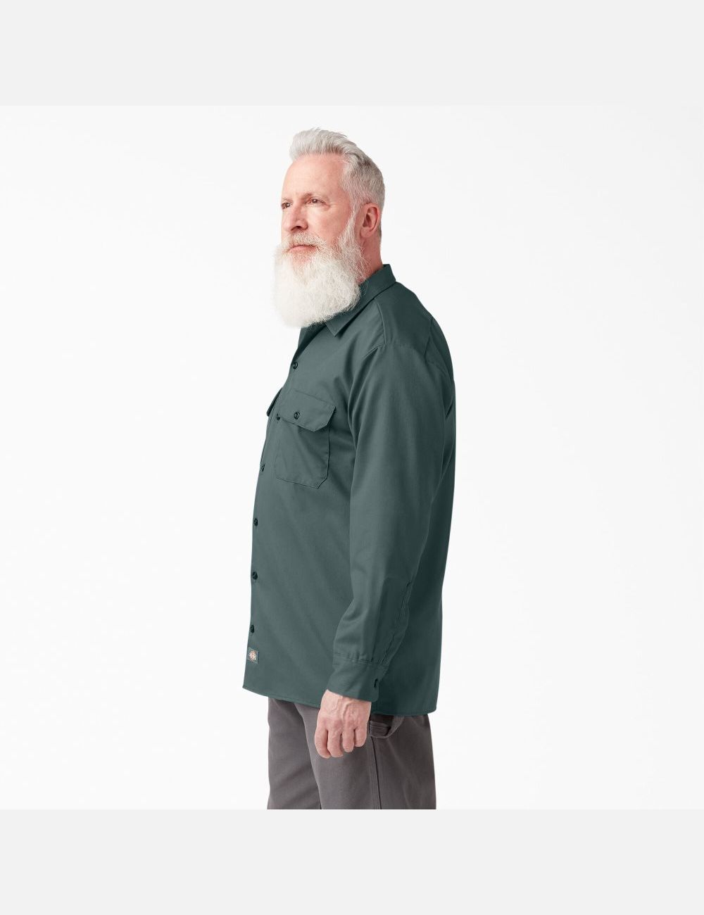 Long Sleeve Dickies Trabajo Shirt Hombre Verde | 3968702-JI