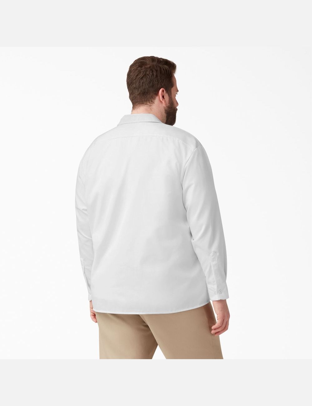 Long Sleeve Dickies Trabajo Shirt Hombre Blancas | 6409815-HN