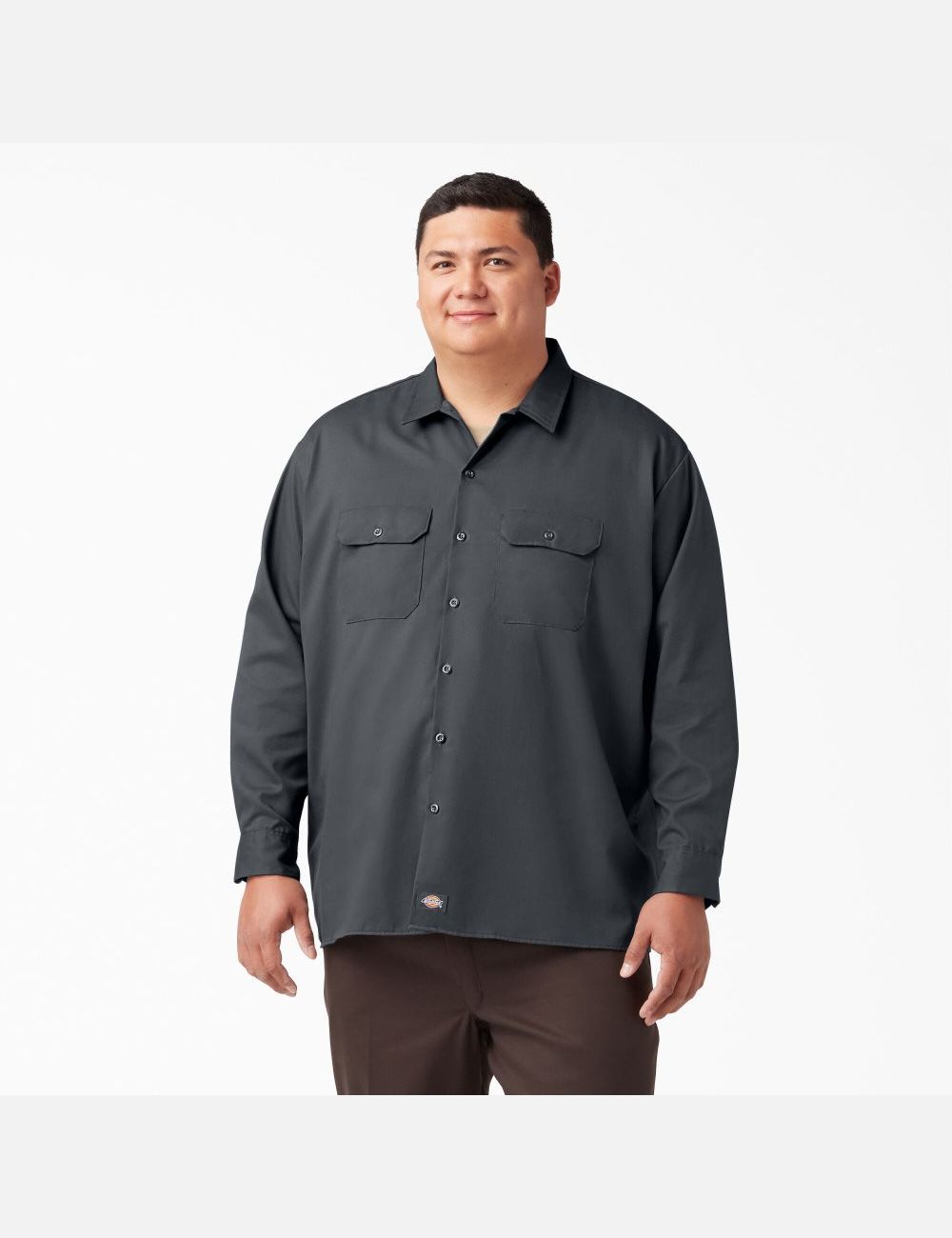 Long Sleeve Dickies Trabajo Shirt Hombre Gris | 9304625-UW