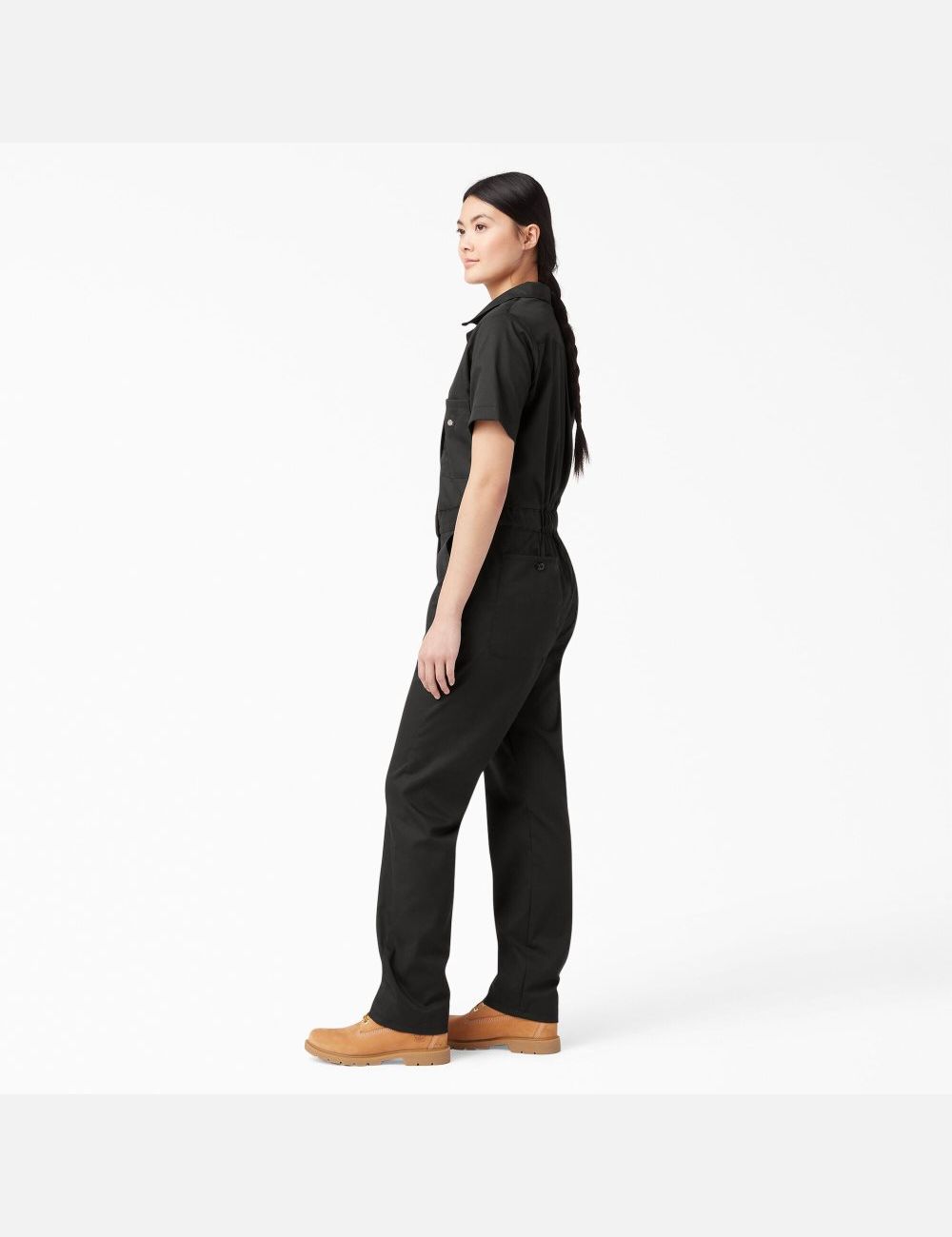 Monos Dickies FLEX Cooling Corta Sleeve Mujer Negras | 3296581-QX