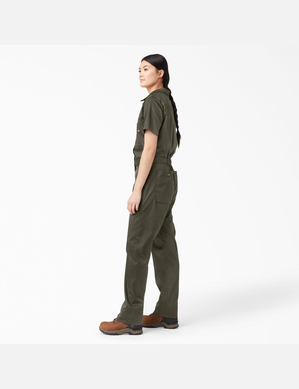 Monos Dickies FLEX Cooling Corta Sleeve Mujer Verde | 4198567-EN