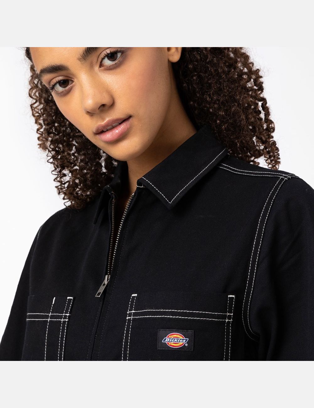 Monos Dickies Florala Mujer Negras | 2917085-XY