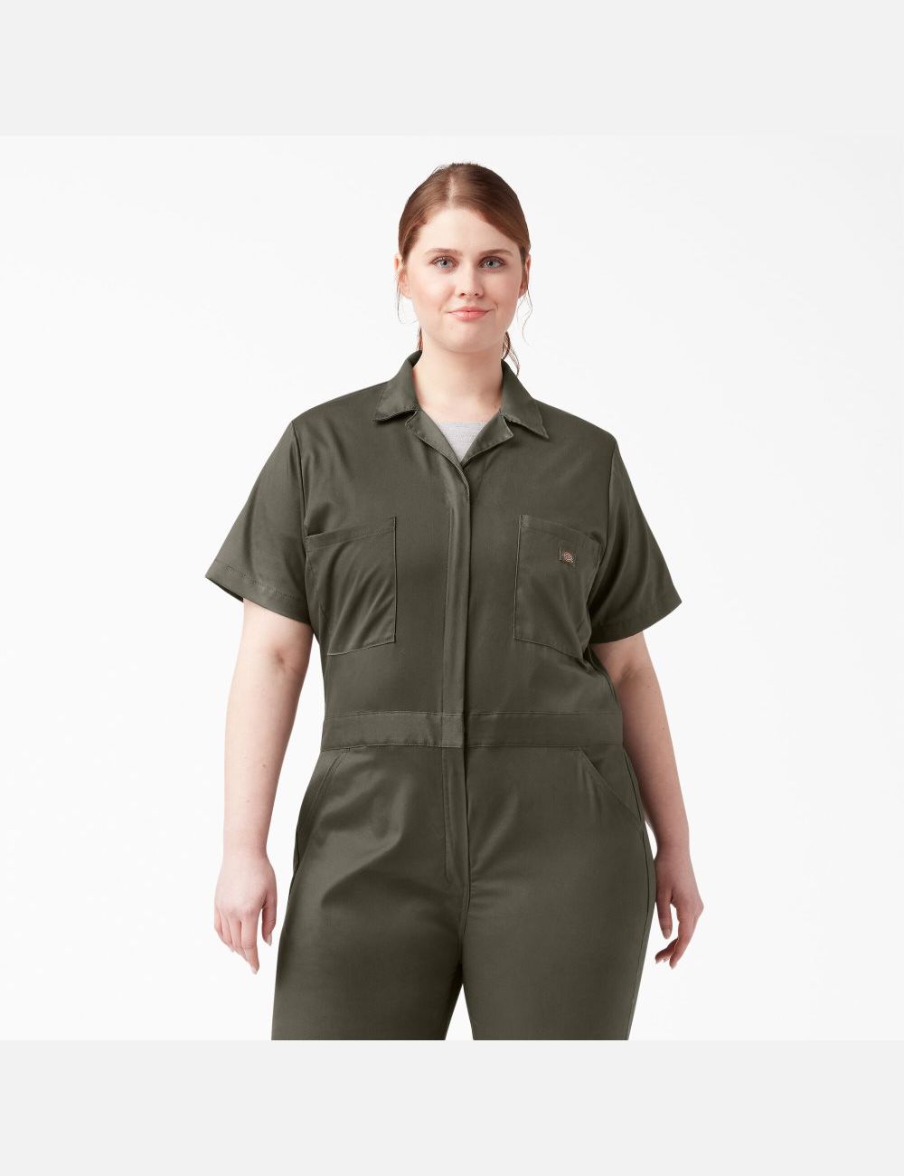 Monos Dickies Plus FLEX Cooling Corta Sleeve Mujer Verde | 4926305-ON