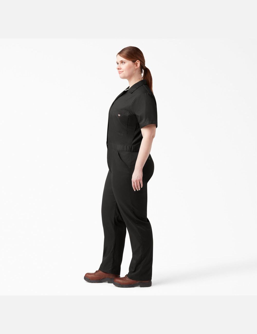 Monos Dickies Plus FLEX Cooling Corta Sleeve Mujer Negras | 5076243-UB