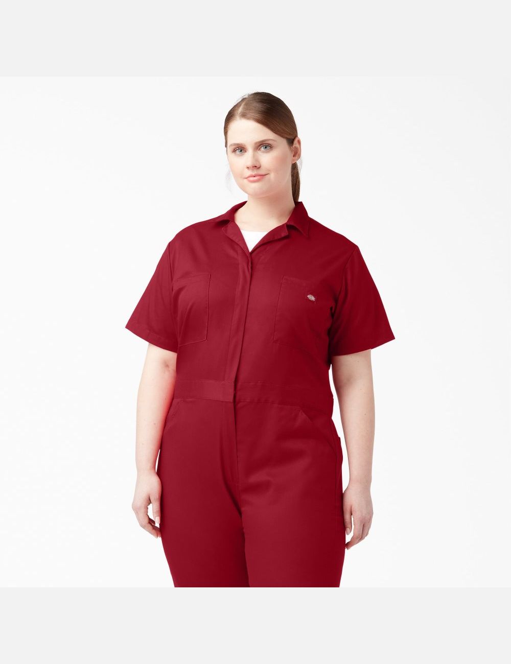 Monos Dickies Plus FLEX Cooling Corta Sleeve Mujer Rojas | 5428136-JN