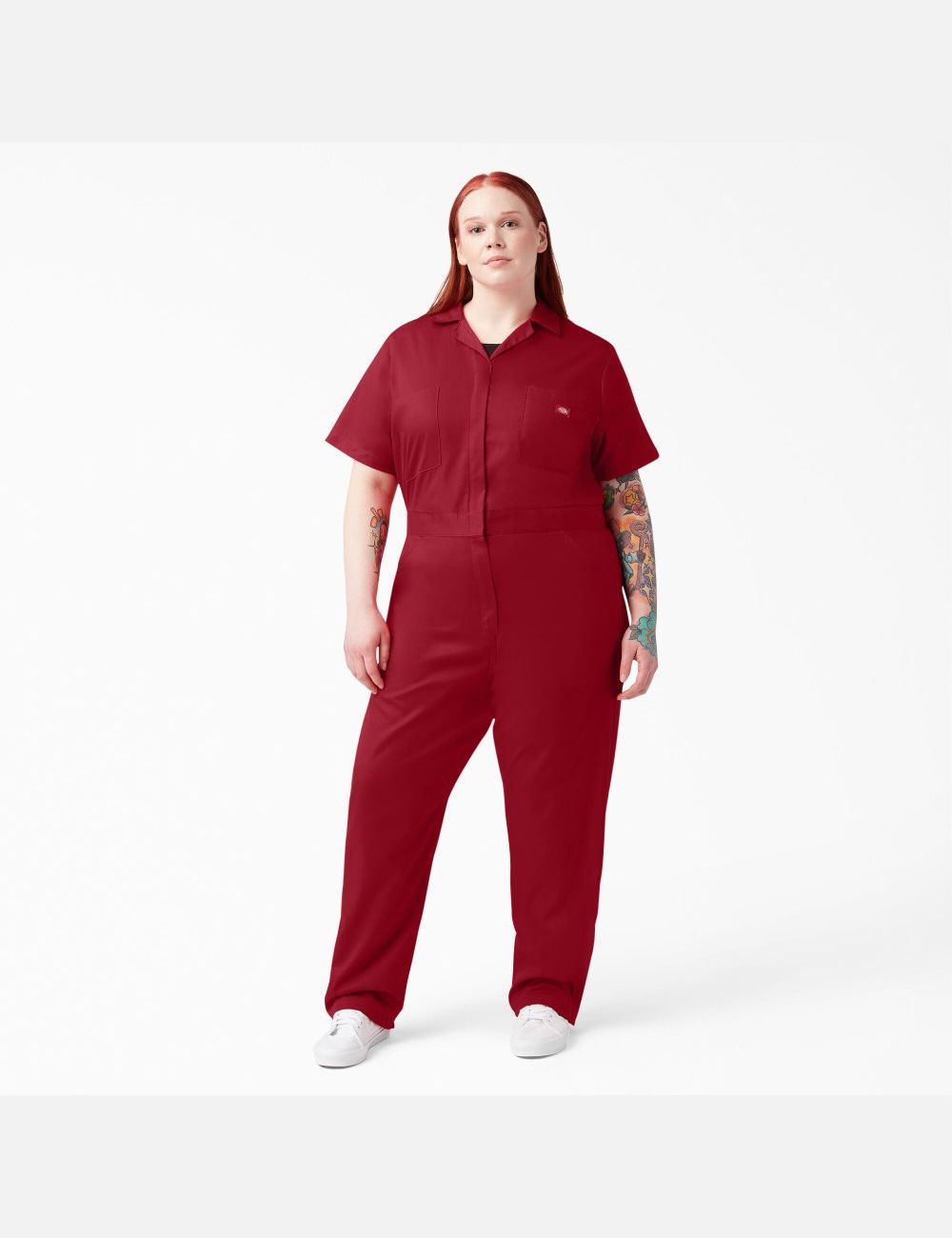 Monos Dickies Plus FLEX Cooling Corta Sleeve Mujer Rojas | 5428136-JN