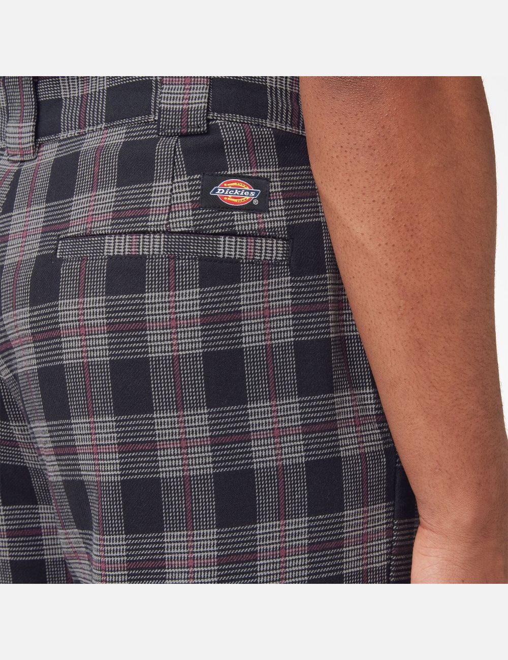 Pantalones Casuales Dickies Planos Front Plaid Hombre Burdeos Negras | 0982571-OD