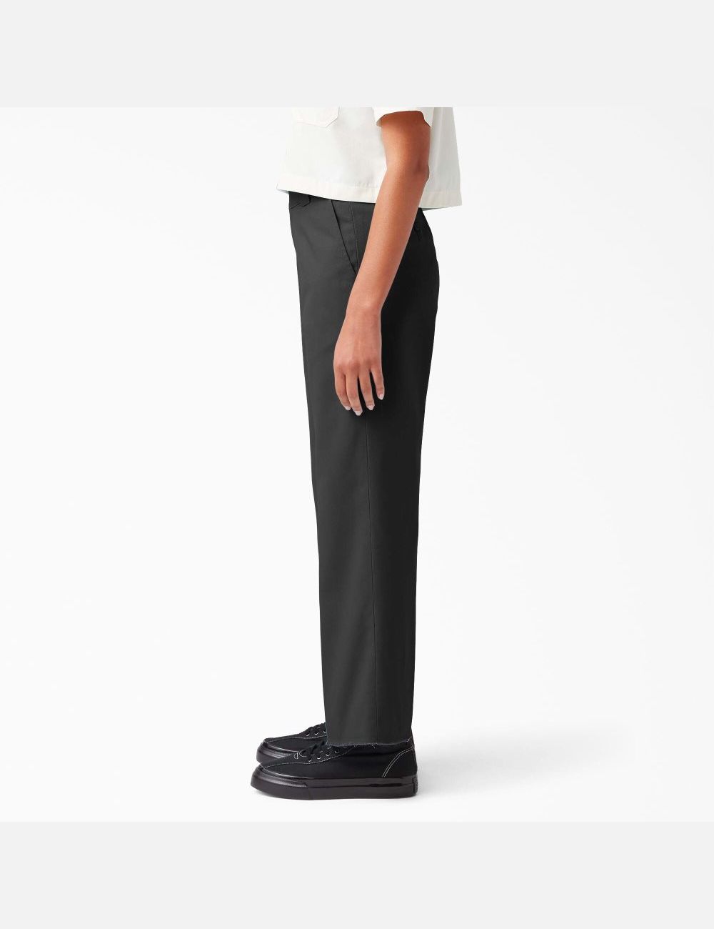 Pantalones Casuales Dickies Twill Cropped Mujer Negras | 7328961-ZC