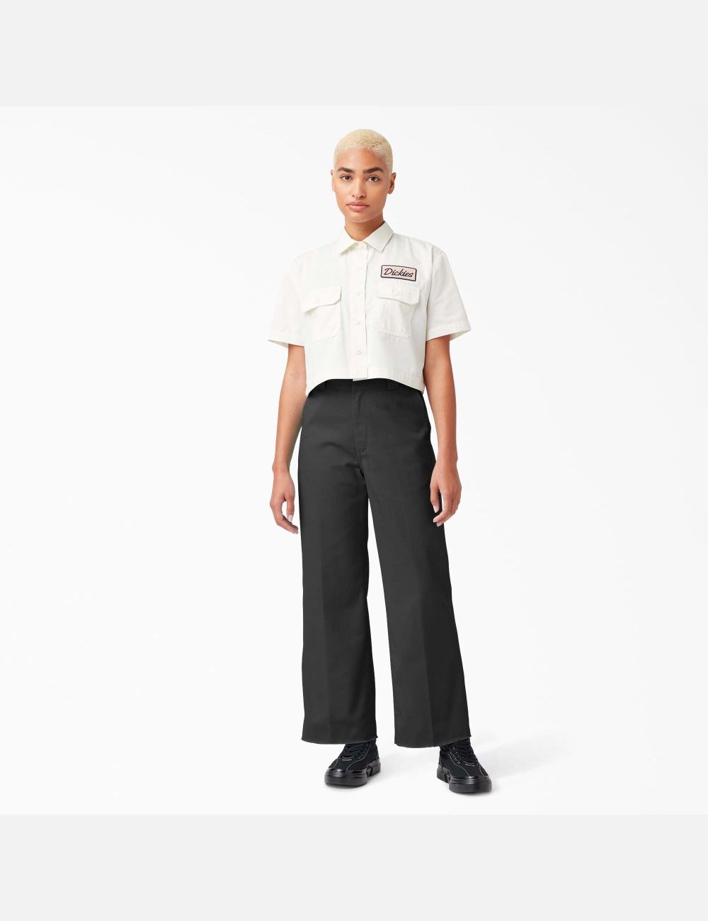 Pantalones Casuales Dickies Twill Cropped Mujer Negras | 7328961-ZC