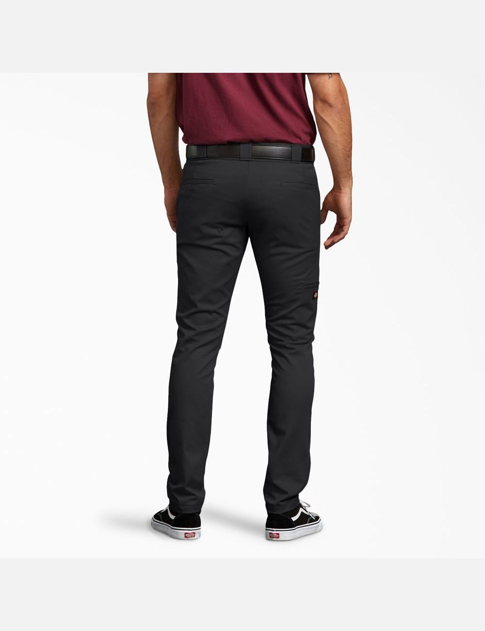 Pantalones De Doble Rodilla Dickies Flaco Fit Directo Leg Hombre Negras | 9154276-MI