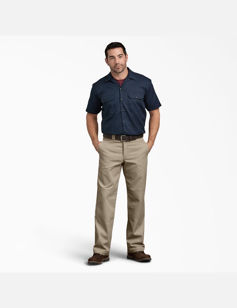 Pantalones De Doble Rodilla Dickies Relaxed Fit Directo Leg Hombre Marrones | 9580362-NM