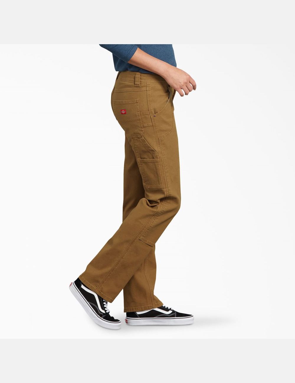 Pantalones De Trabajo Dickies Duck Double-Front Carpenter Mujer Marrones | 1724835-VB