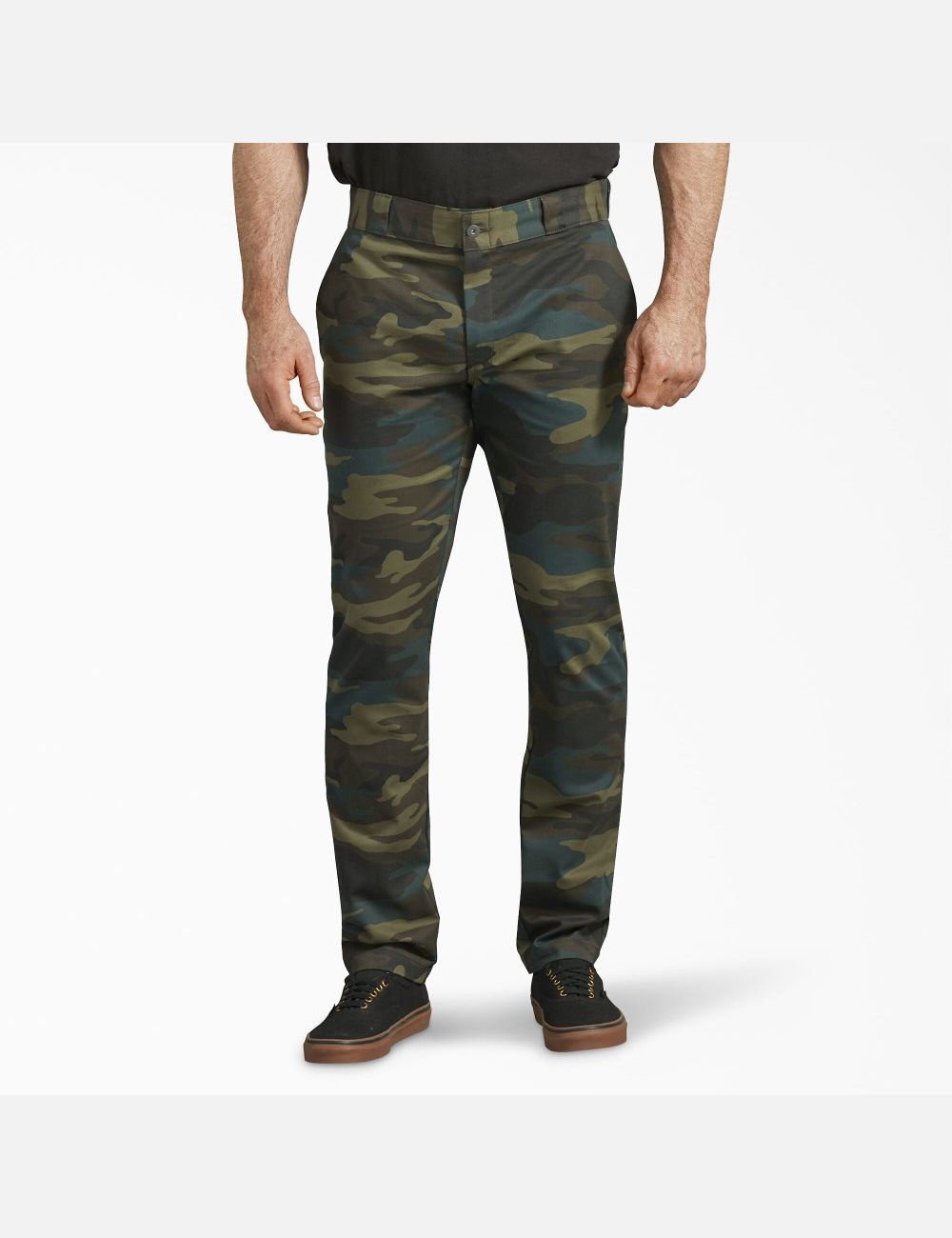 Pantalones De Trabajo Dickies Flaco Fit Directo Leg Hombre Verde Camuflaje | 9102648-MU