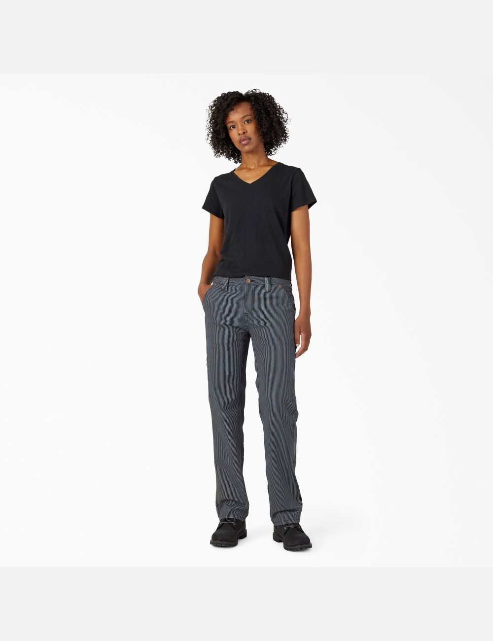 Pantalones De Trabajo Dickies Hickory Stripe Carpenter Mujer Rayadas | 7214093-LJ