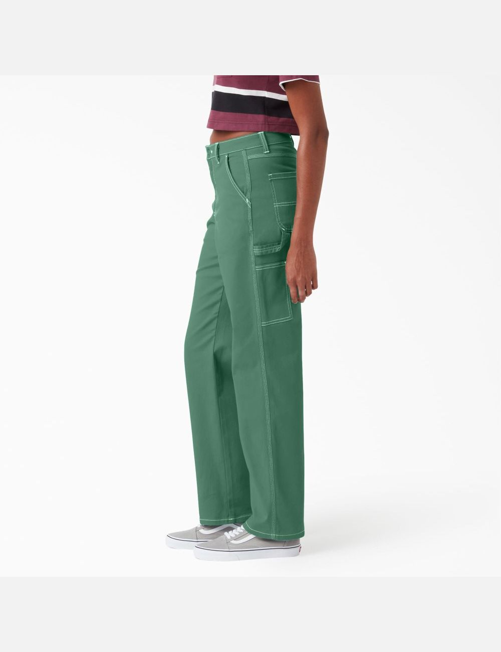 Pantalones De Trabajo Dickies High Waisted Carpenter Mujer Verde Oscuro | 1352974-AO